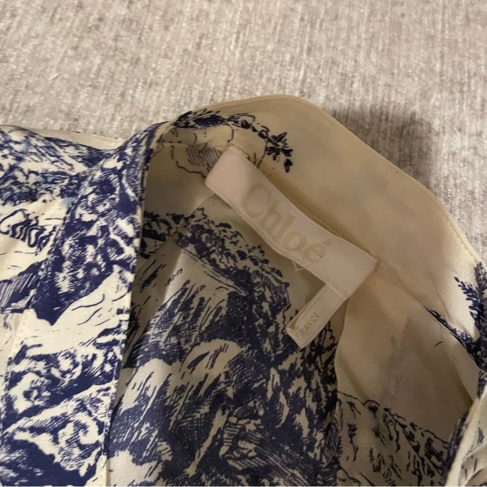 Chloe Toile Longsleeve Silk Minidress - Picture 8 of 16